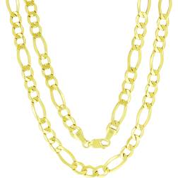 Nuragold Figaro Chain Link Pendant Necklace 5.5mm - Gold