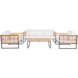 Sensum Soffgrupp Aspvik Comfort Teak Svart Loungeset