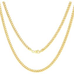 Nuragold Miami Cuban Link Chain Pendant Necklace 4mm - Gold