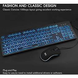 Rii wired keyboard mouse, rk105