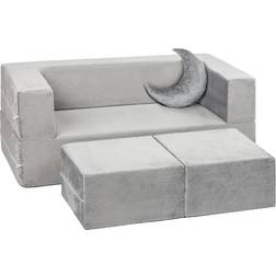 Milliard Kids Couch Modular Kids Sofa Playroom/Bedroom Grey with Bonus Pillow