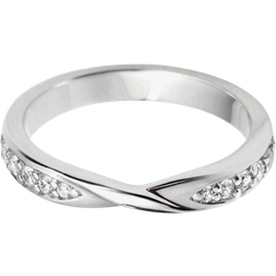 T.H.Baker Twist Wedding Ring - White Gold/Diamonds