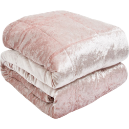 Sienna Crushed Velvet Couverture lestée 4kg Rose (150x125cm)