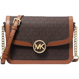 Michael Kors Leida Medium Signature Logo Shoulder Bag - Brown