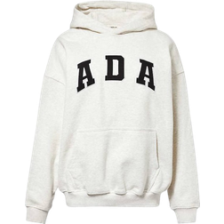 Adanola Logo Embroidered Oversized Hoodie - Light Grey Melange