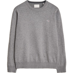 Gant Classic Crew Neck Sweater - Dark Grey Melange