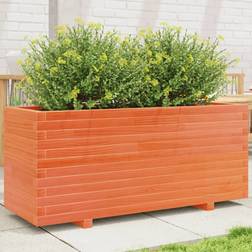 vidaXL Odlingslåda vaxbrun 110x40x49,5 massiv furu
