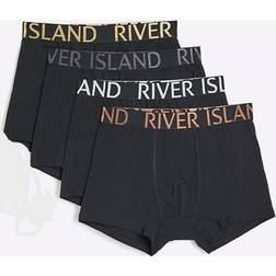 River Island men's elasticated boxer trunk pack black multi 36"-38"