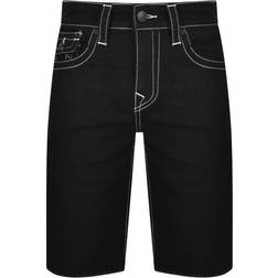 True Religion Ricky Raw Hem Straight Shorts - Body Rinse Black