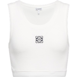 Loewe Cropped Anagram Tank Top - White/Navy Blue