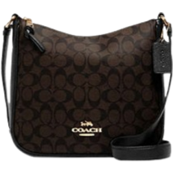 Coach Ellie File Bag In Signature Canvas - Gold/Brown Black