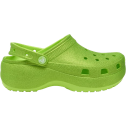 Crocs Classic Platform Glitter Clog - Lime