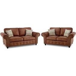 Furniture 786 Oakland Suede Tan Brown Sofa 210cm 2 Seater, 3 Seater