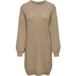 Only Allie Life Ls Oneck Dress - Irish Cream W. Melange