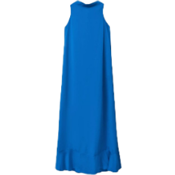 Reiss Dina Tie Neck Column Maxi Dress - Cobalt Blue