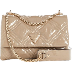 Guess Deesa Patent Mini Convertible Crossbody Bag - Beige