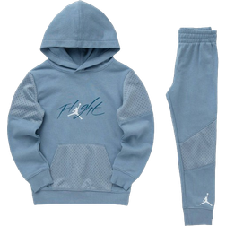 NIKE Little Kid's Jordan Off-Court Flight Hoodie Set 2-piece - Blue Grey