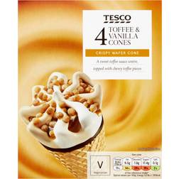 Tesco Toffee & Vanilla Cones 4 X 4pcs