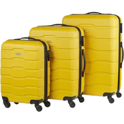 VonHaus Hard Suitcase Set of 3 - Yellow