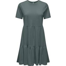 Only May Life S/S Peplum Dress - Balsam Green