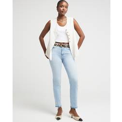 River Island Womens Blue High Waisted Slim Fit Straight Leg Jeans 14R