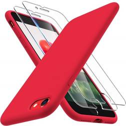 ExpressVaruhuset 3in1 Gummibelagt Stilrent Skal iPhone 7 8 SE2 SE3 Röd