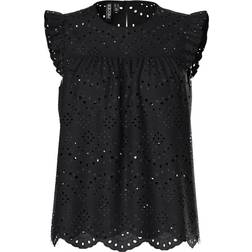 Pieces Vilde Top with Frill Detail - Black