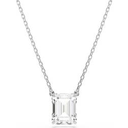 Swarovski Stilla Rhodium Plated Octagon Cut Pendant - Silver