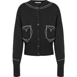 Moschino Cardigan - Dark Grey/White