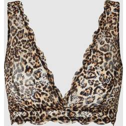 Understatement Lace Plunge Bralette Gold Leopard
