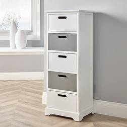 Home Source Ullswater White/Grey Chest of Drawer 35x92cm