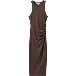 Reiss Lola Ruched Jersey Bodycon Midi Dress - Mocha