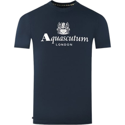 Aquascutum London Aldis Brand Logo T-shirt - Navy Blue