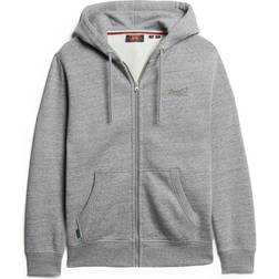 Superdry Essential Logo Hoodie - Dark Grey Mottled