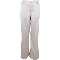 Black Colour Bccarly Satin Box Pant - Light Sand