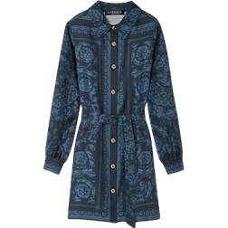 Versace Kid's Barocco Shirt Dress - Blue Print