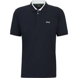 HUGO BOSS Paddy Stretch 3d Stripe Collar Polo Shirt - Dark Blue