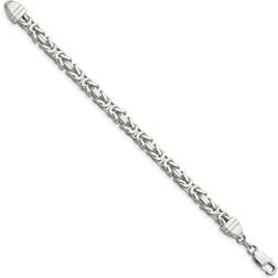 Primal Silver Square Byzantine Chain Bracelet - Silver