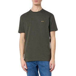 HUGO BOSS Stretch Regular Fit Contrast Logo T-shirt - Open Green