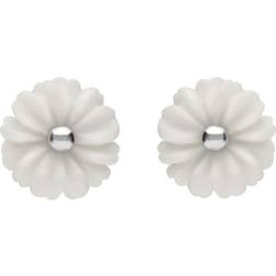 C. W. Sellors Tuberose Daisy Stud Earrings - Silver/White