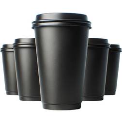 Cycas Paper Cups Coffee Disposable Double Wall With Lids 12oz 50-pack