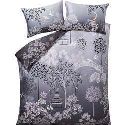 Sara Miller Pagoda Garden Duvet Cover Grey, Pink (200x140cm)