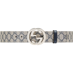 Gucci GG Supreme Belt With G Buckle - Beige/Blue