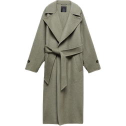 Mango Verdi Woollen Coat - Khaki