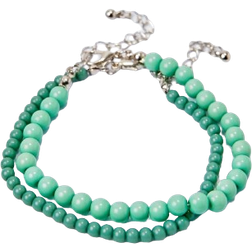 boohooMAN Beaded Bracelet 2-pack - Silver/Green