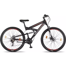 Licorne Bike Strong D 29 Inch Mountain Bike Fully, 21 Speed Gears - Black/Red