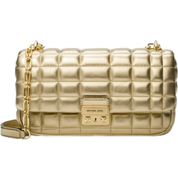 Michael Kors Tribeca Large Metallic Quilted Leather Shoulder Bag - Pale Gold