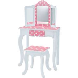 Teamson Kids Gisele Sminkbord med Pall Dots