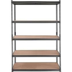 VEVOR 5 Levels Adjustable Black/Natural Shelving System 48x72"