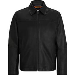 HUGO BOSS Men's Jomir Regular Fit Nappalan Suede Jacket - Black